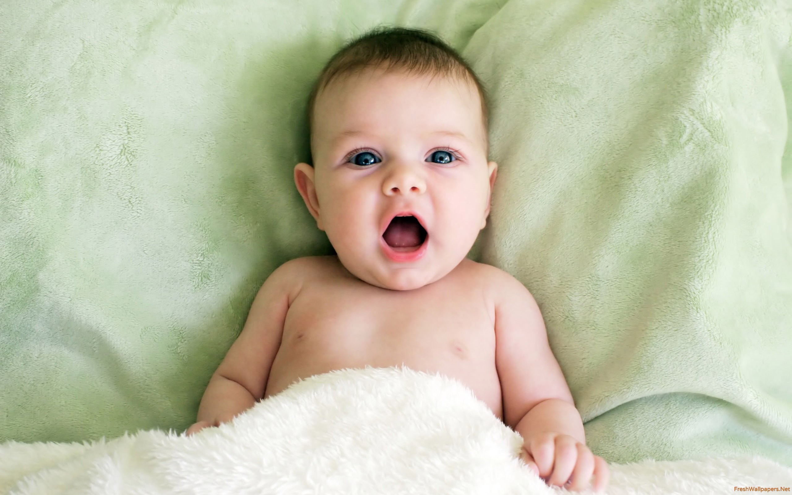 Cute Baby Wake Up - HD Wallpaper 