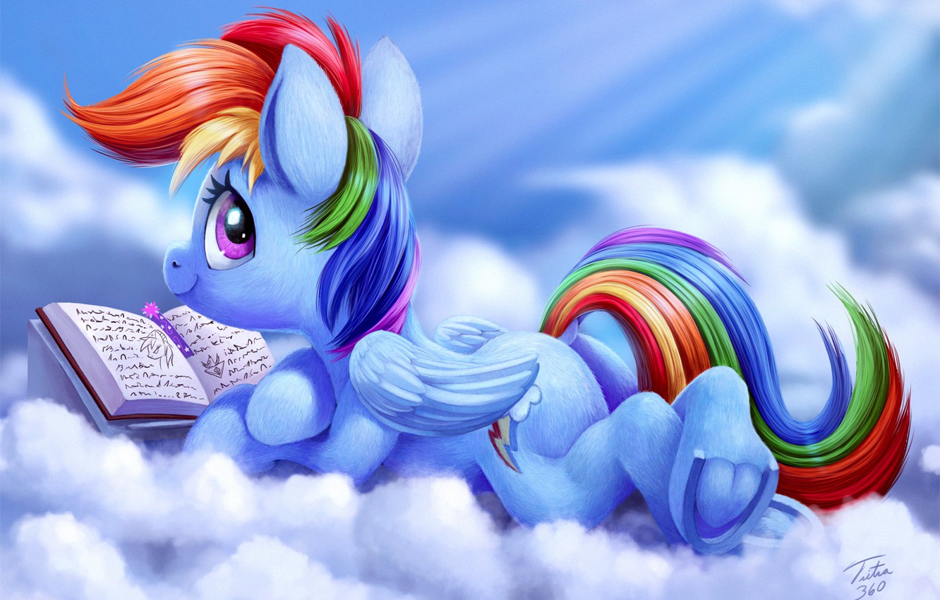 Wallpaper The Sky Cartoon Art Rainbow Dash My Little - Rainbow Dash X Reader - HD Wallpaper 