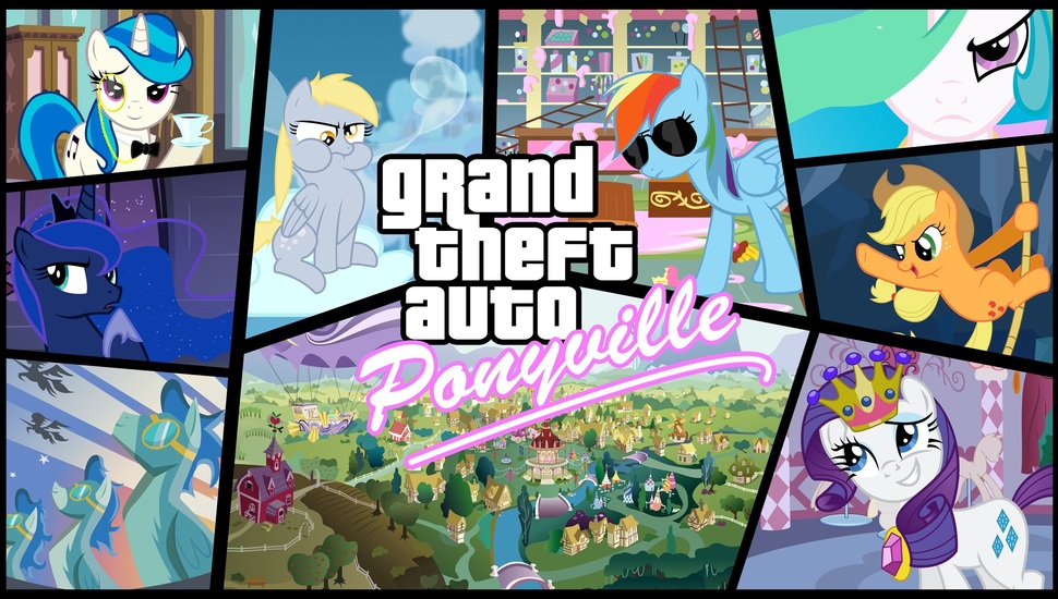 Gta, Equestria, Mlpfim, My Little Pony, Grand Theaft - My Little Pony Gta V - HD Wallpaper 