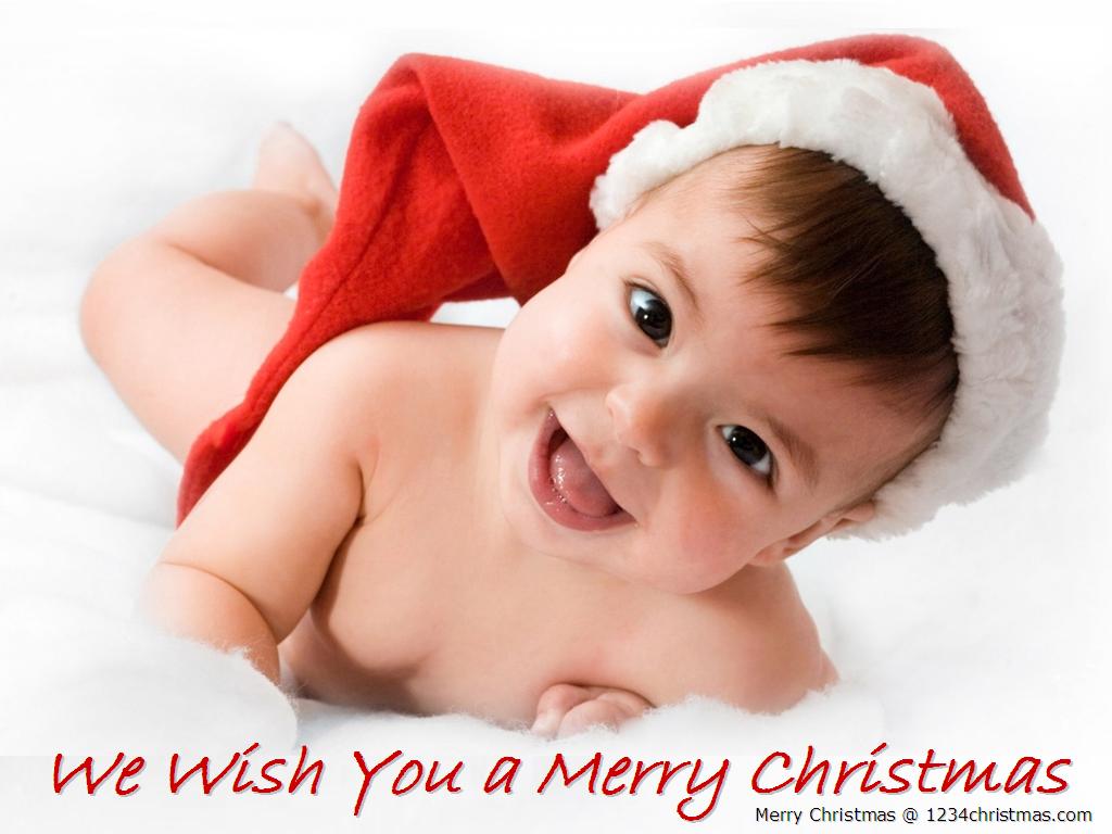 Christmas Baby Wallpaper Download - Cute Merry Christmas Baby - HD Wallpaper 