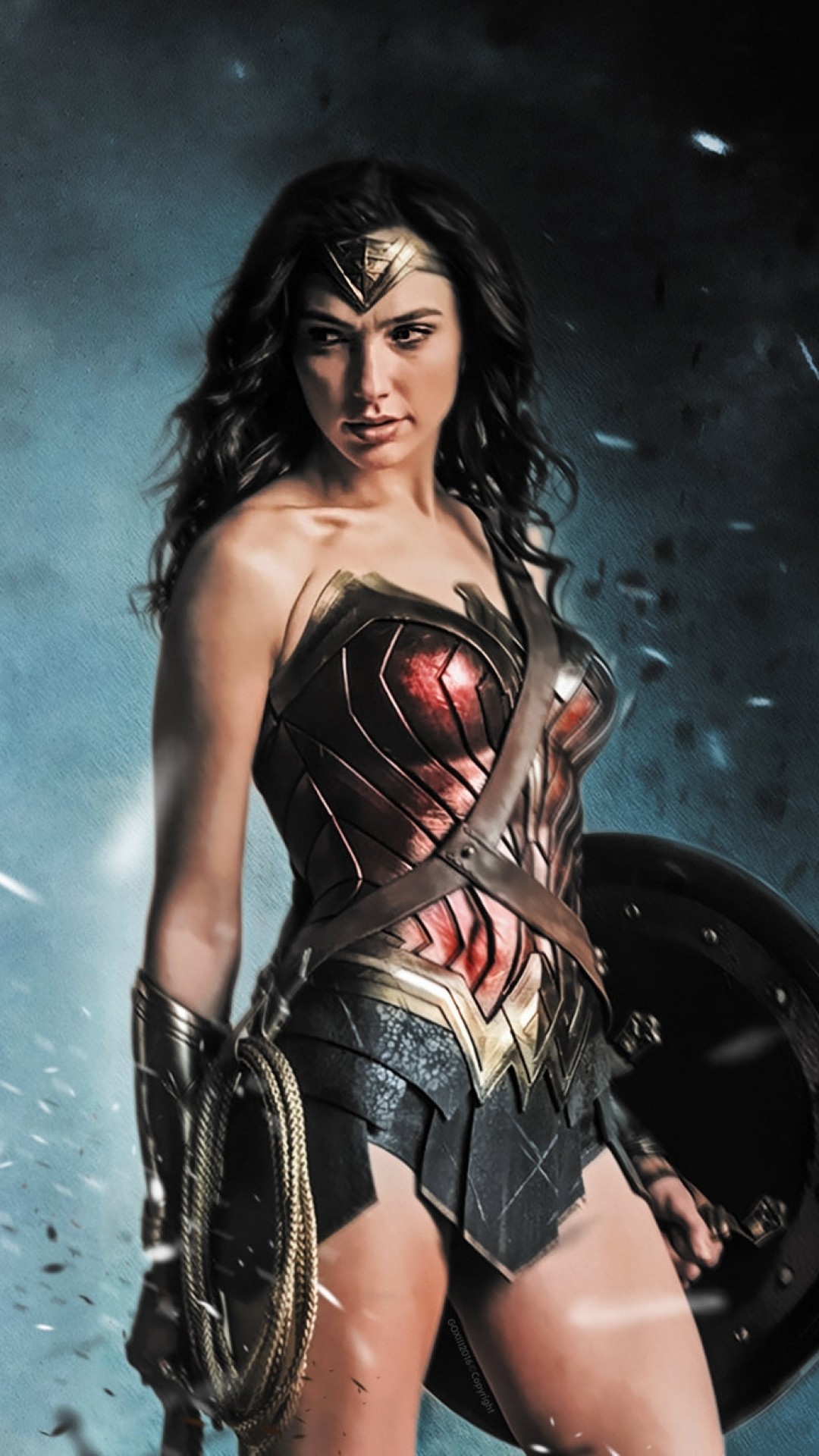 Wonder Woman Movie Wallpaper Resolution - Gal Gadot Cleavage Wonder Woman - HD Wallpaper 