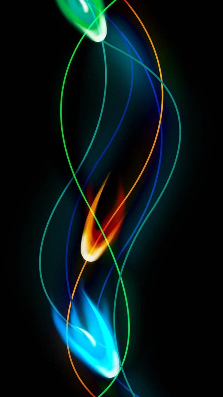 3d Flame Neon Art Iphone 6 Plus Full Hq Wallpapers - Neon Portrait Wallpaper  Hd - 750x1334 Wallpaper 
