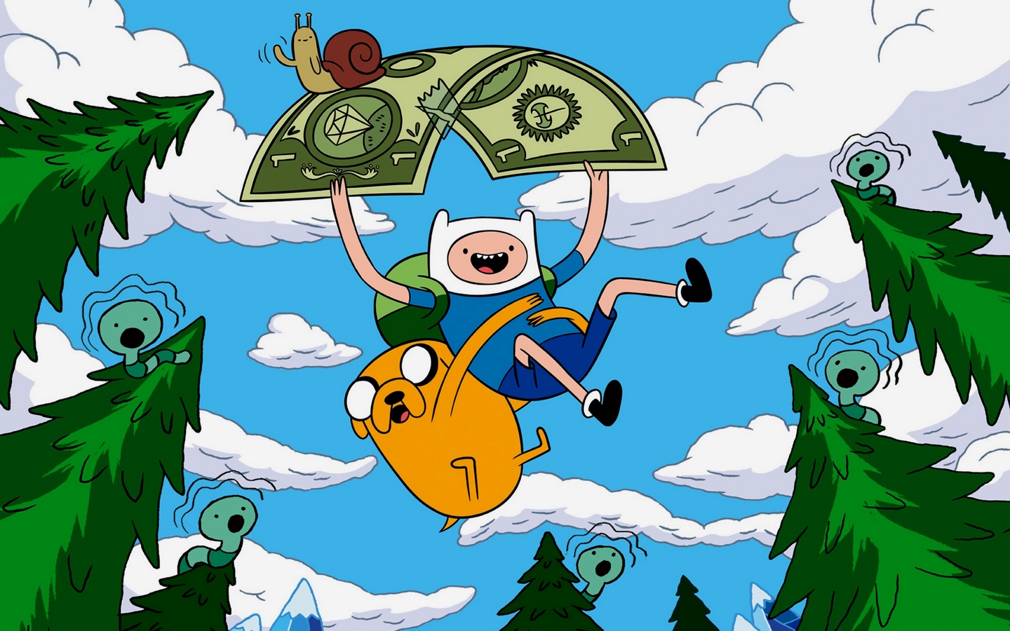Wallpaper Adventure Time With Finn And Jake, Sky, Flying, - Adventure Time - HD Wallpaper 
