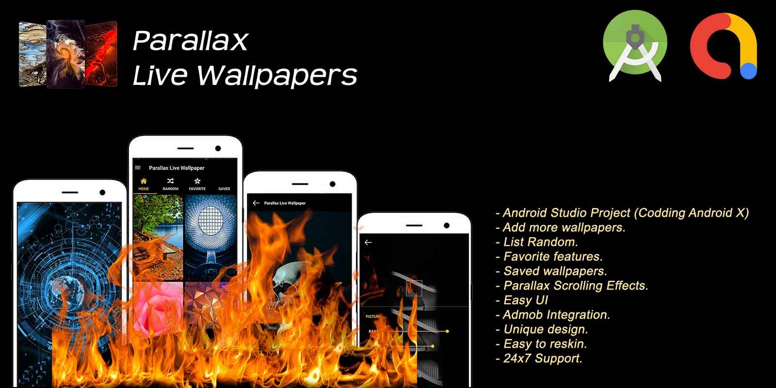 Parallax Effect Live Wallpapers Android - Android Studio - 1600x800  Wallpaper 