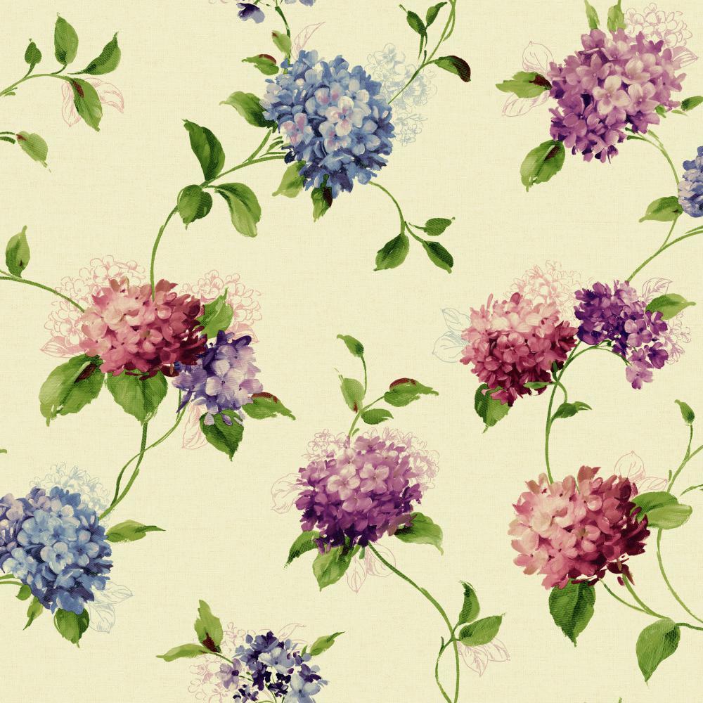 York Wallcoverings Kitchen & Bath Hydrangea Trail - HD Wallpaper 