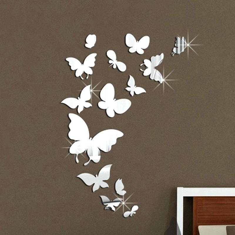 Butterfly Mirror Butterflies Wall Art Decal Mirrors - Mirror Butterfly - HD Wallpaper 