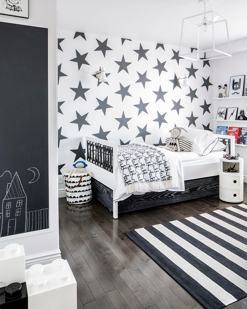 New York Black And White Wallpaper Bedroom With Industrial - Wandgestaltung Schwarz Junge - HD Wallpaper 