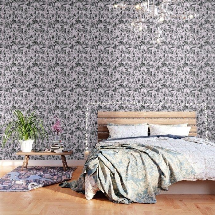 Gothic Wallpaper For Walls In Wonrland Pattern Black - HD Wallpaper 