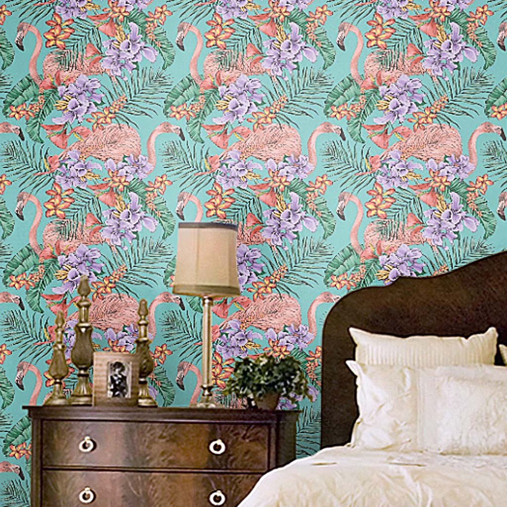 Ieol-flamingo Club - Leopard Print Wallpaper Bedroom - HD Wallpaper 