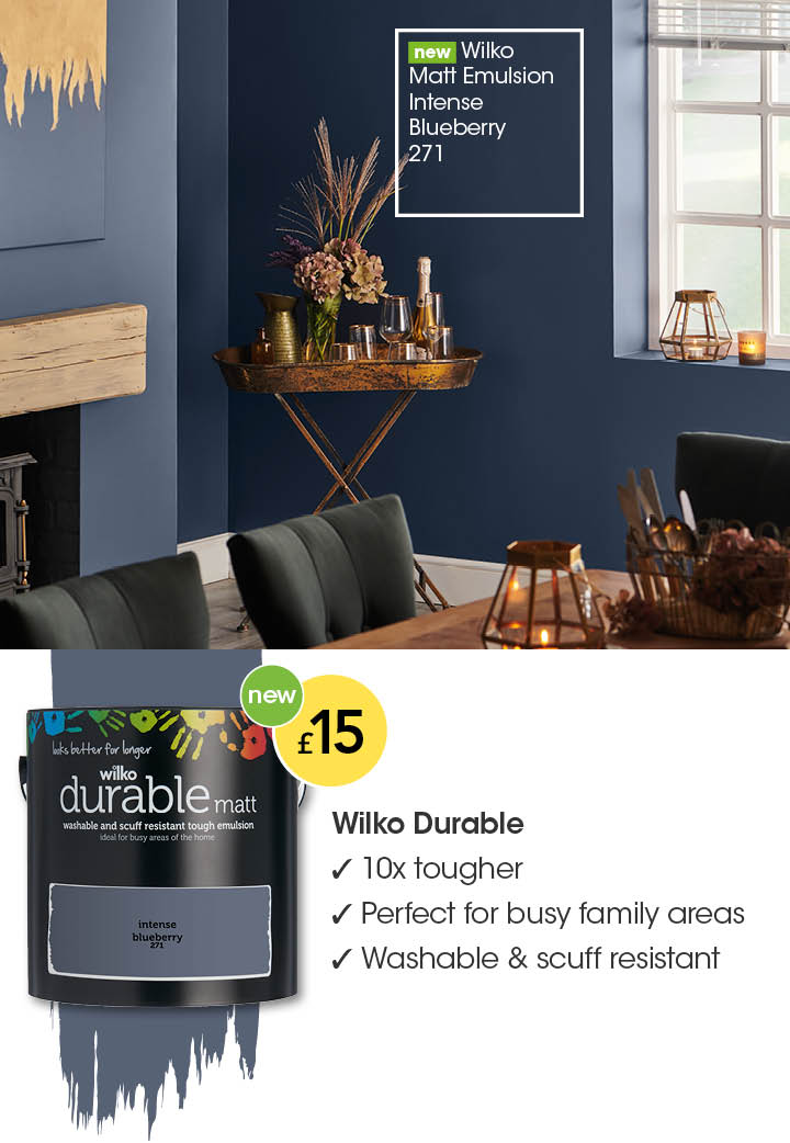 Wilko Matt Paint Intense Blueberry Wilko Intense Blueberry Paint