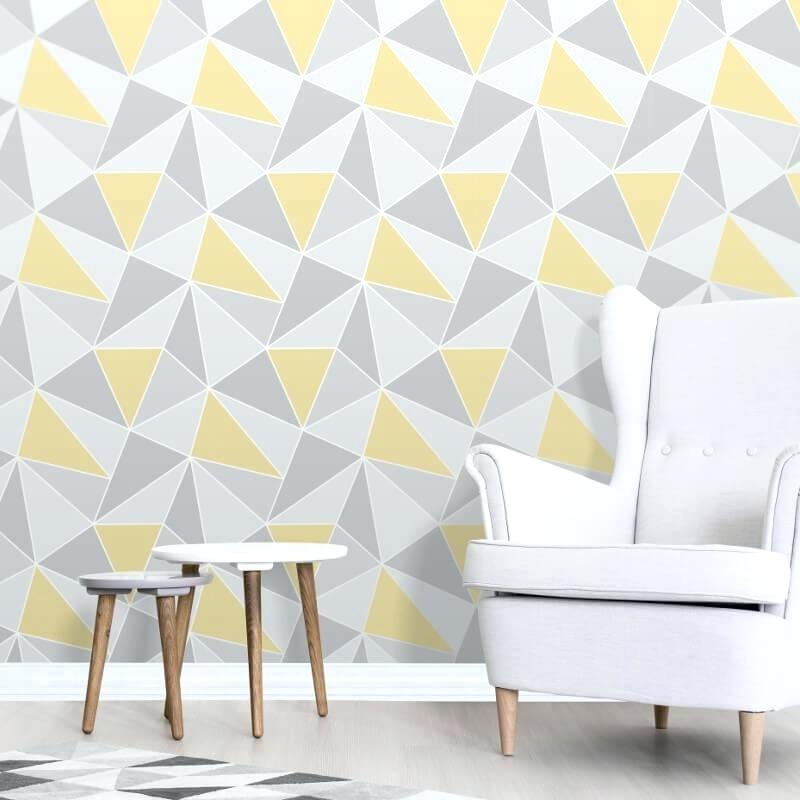 Grey Yellow Feature Wall - HD Wallpaper 