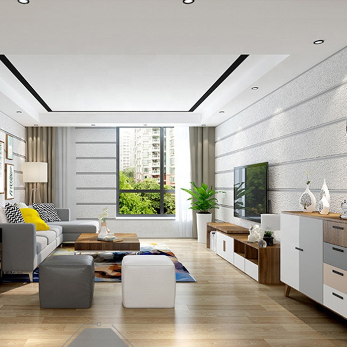 3d Textured Granite Look Marble Effect Nonwoven Home - Wand Streifen Silber Weiss - HD Wallpaper 