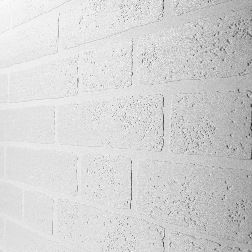 Brick Effect Wallpaper White - HD Wallpaper 