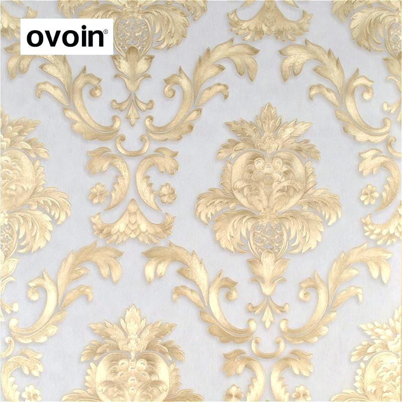 Brown Gold Yellow Textured Luxury Damask Wallpaper - Motif - HD Wallpaper 