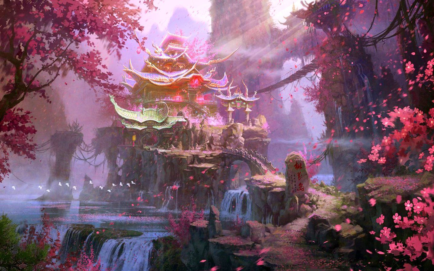 Anime Fantasy Landscape - HD Wallpaper 