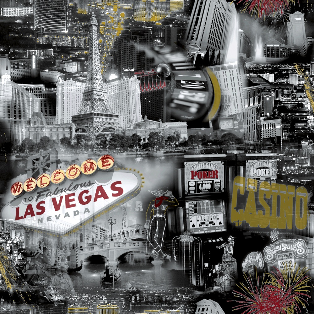 Las Vegas Black And White - HD Wallpaper 