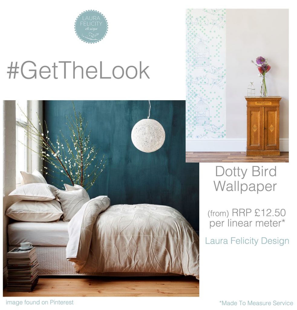 Get The Look - Bedroom With Teal Walls - HD Wallpaper 