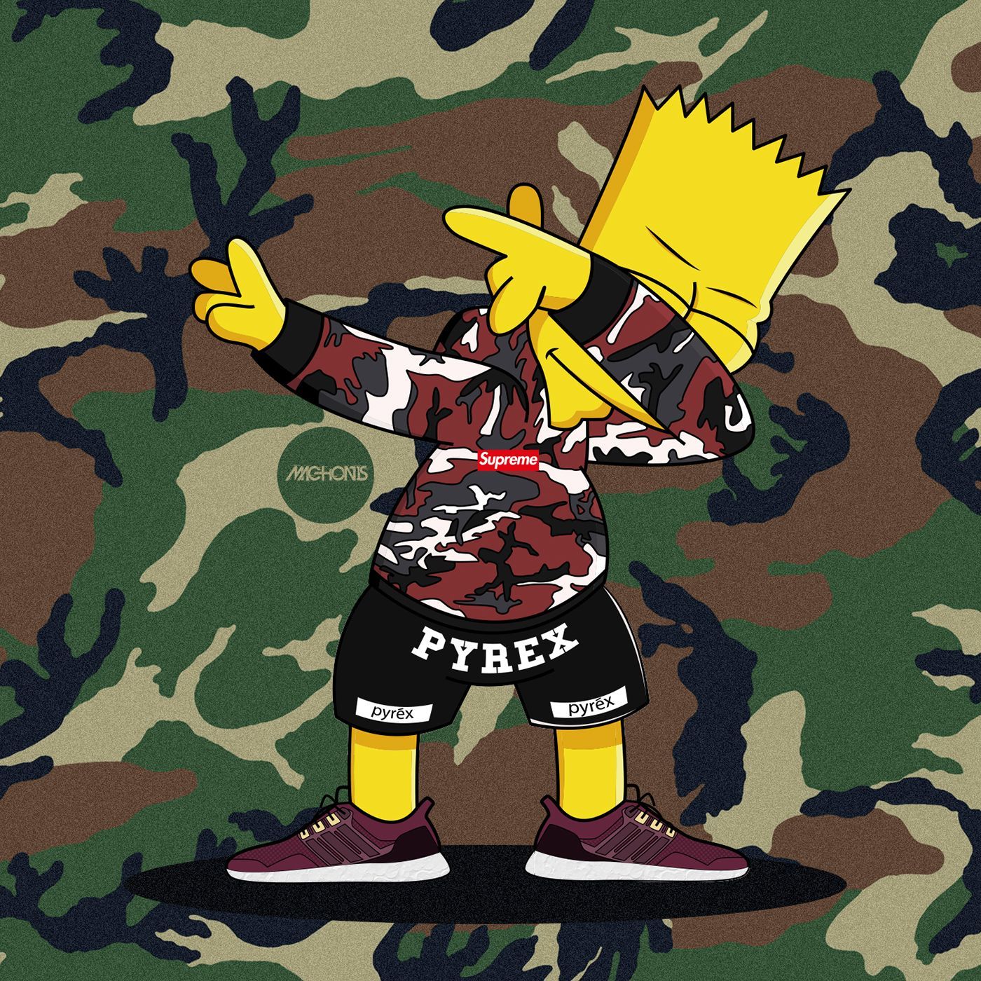 Bart Simpson Supreme - 1400x1400 Wallpaper - teahub.io