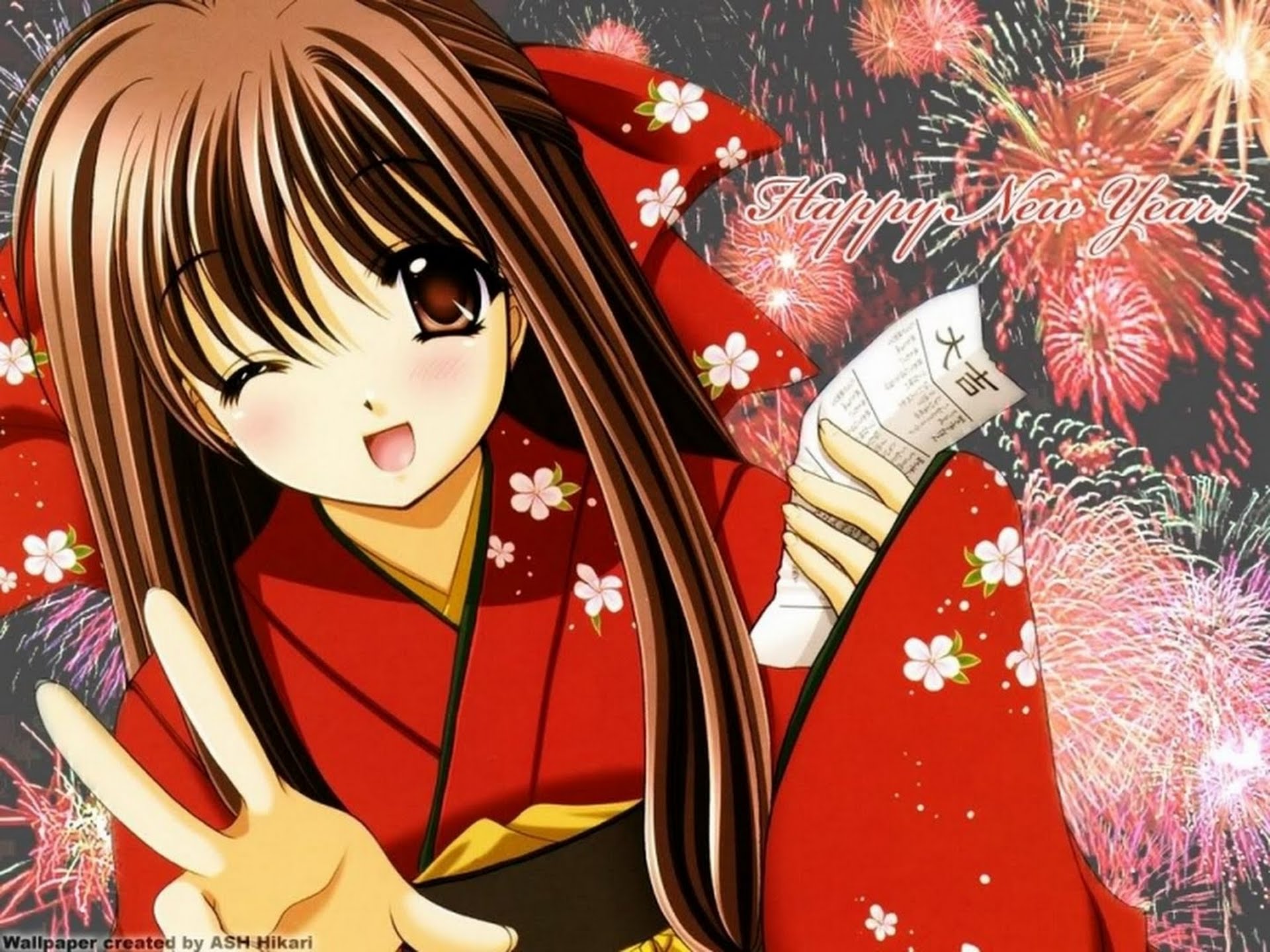 Anime Happy New Year Hd Wallpaper - Manga Happy New Year - HD Wallpaper 