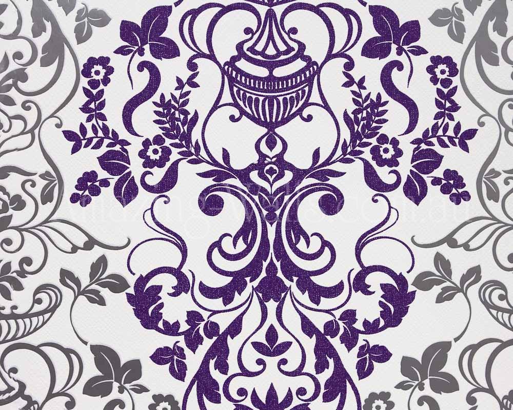 Black And Silver Damask Wallpaper 26 Free Wallpaper - Purple And White Damask - HD Wallpaper 