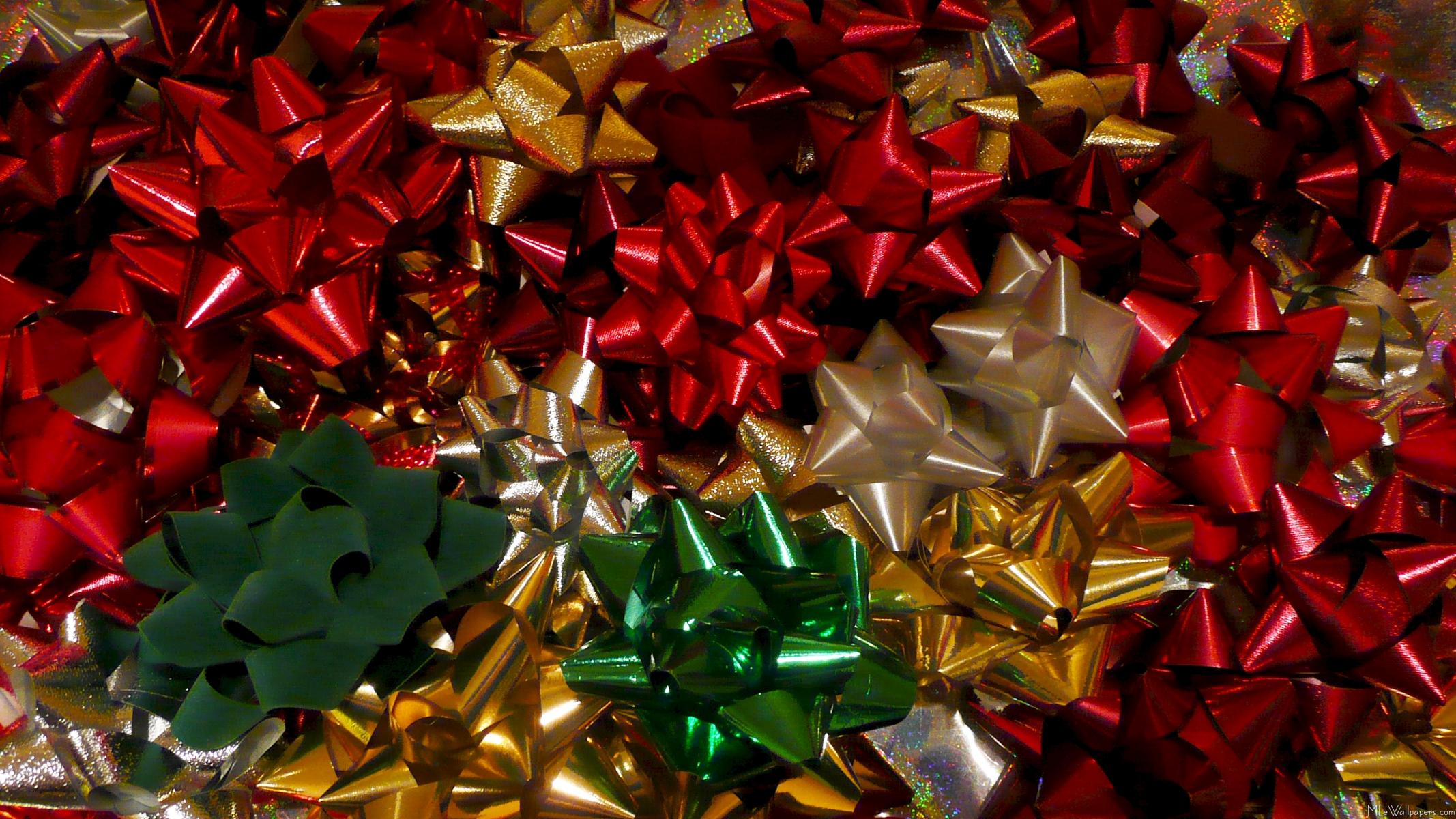 Christmas Bows - Christmas Wrapping Paper Wallpaper Hd - HD Wallpaper 