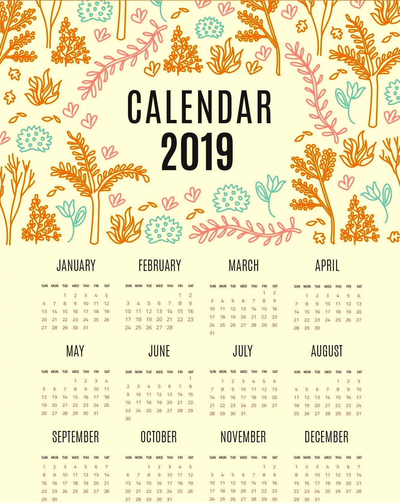 2019 Calendar United Kingdom Wallpaper - 2019 Year Calendar - HD Wallpaper 