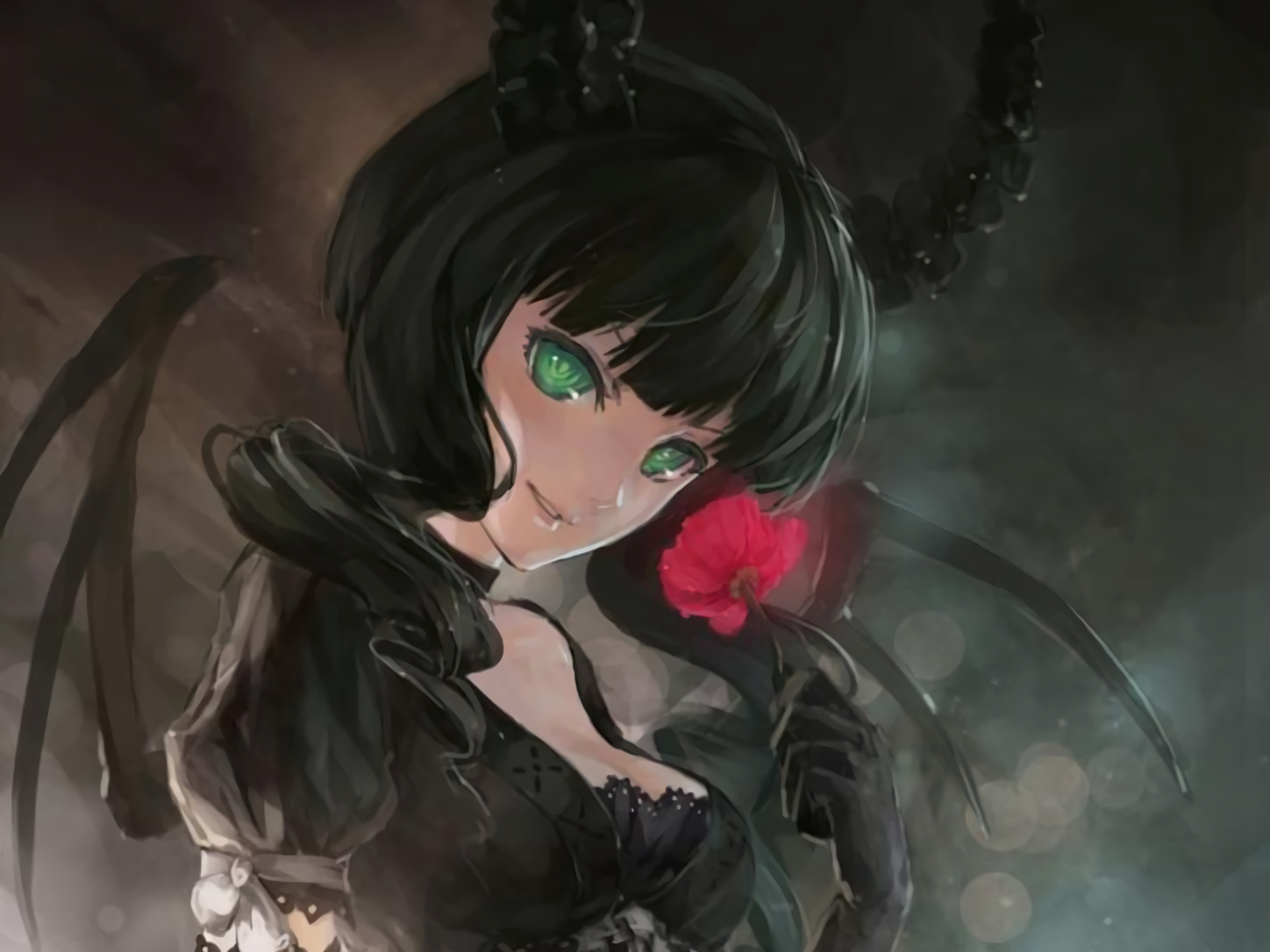 Anime Girl Green Eyes - HD Wallpaper 