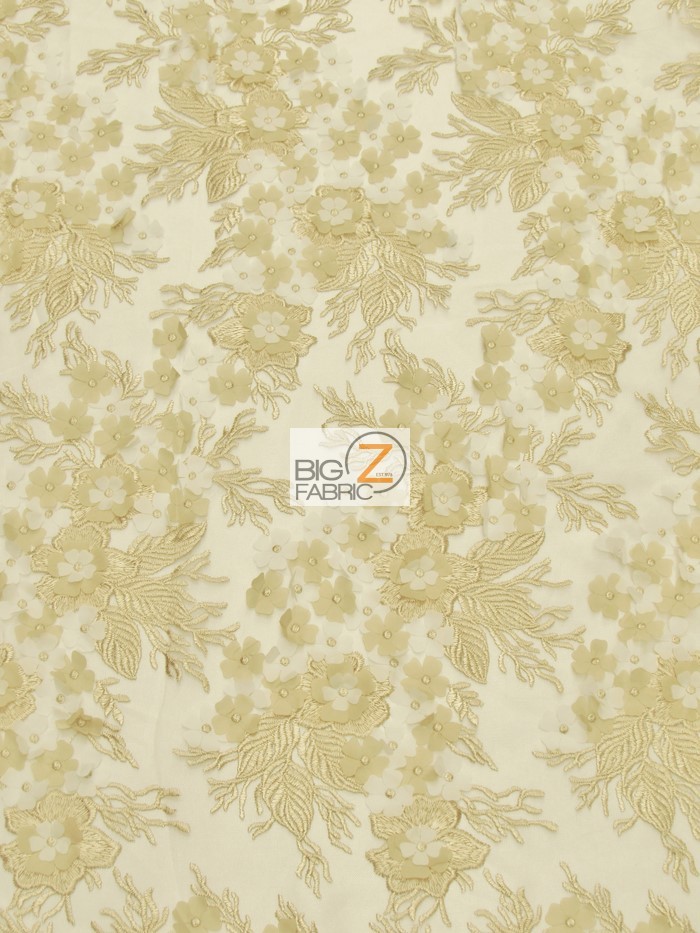 Supreme 3d Voile Flower Lace Mesh Fabric / Champagne - Wallpaper - HD Wallpaper 
