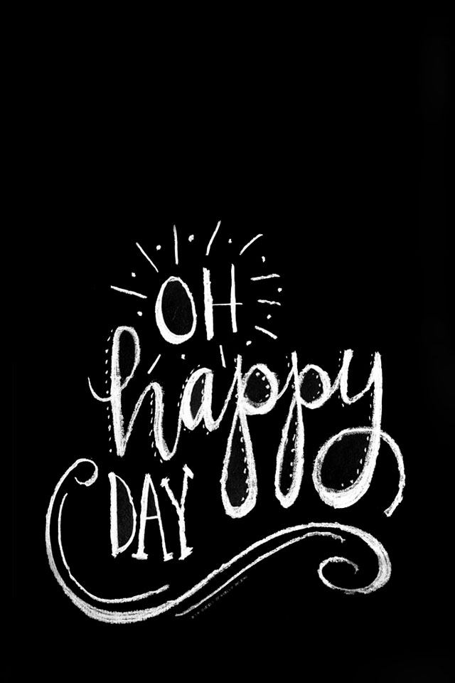 Free Download Of Oh Happy Day Cell Phone Wallpaper - Calligraphy - HD Wallpaper 