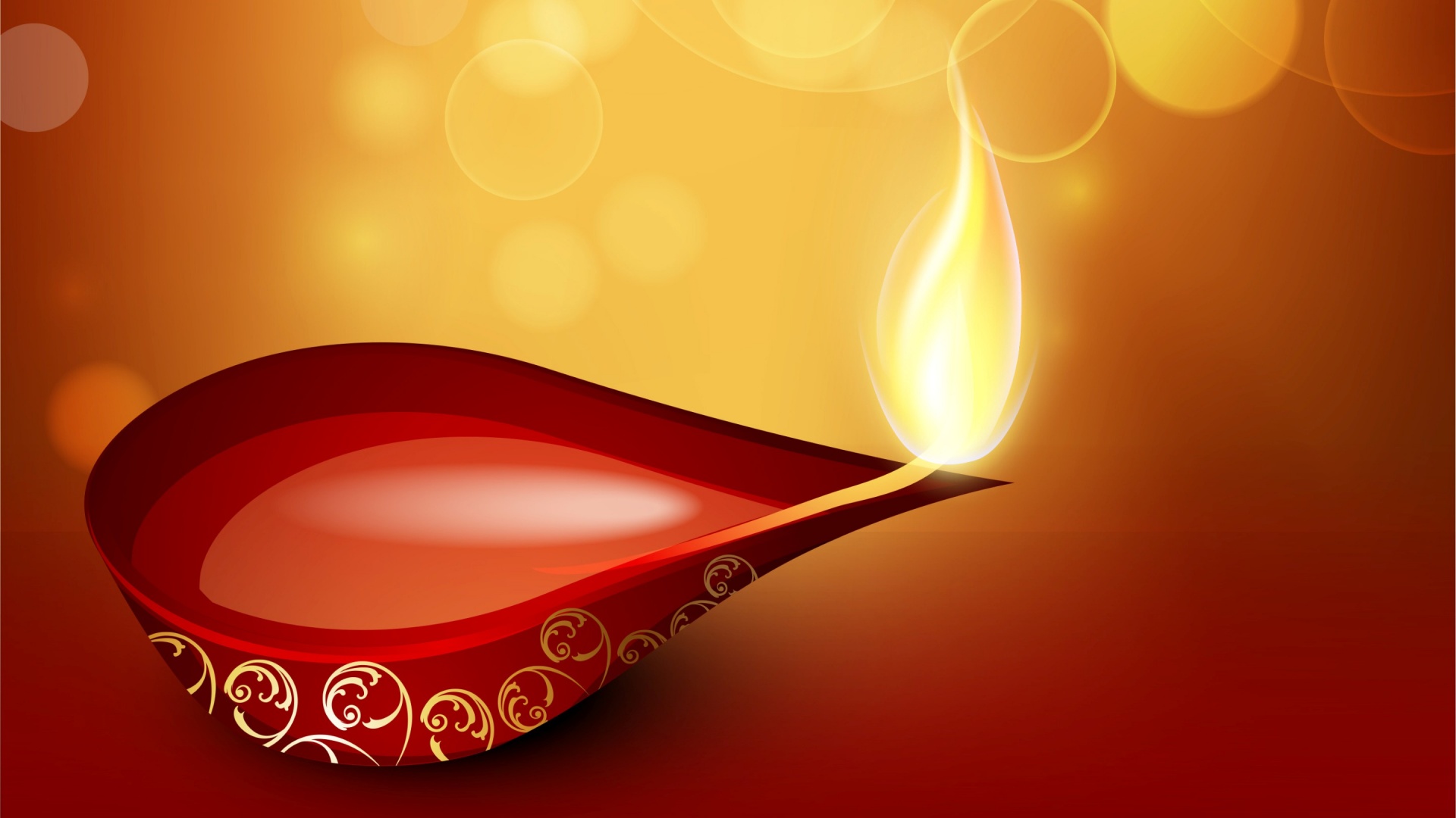 Beautiful Illuminating Diya - Happy Dhanteras Card - HD Wallpaper 