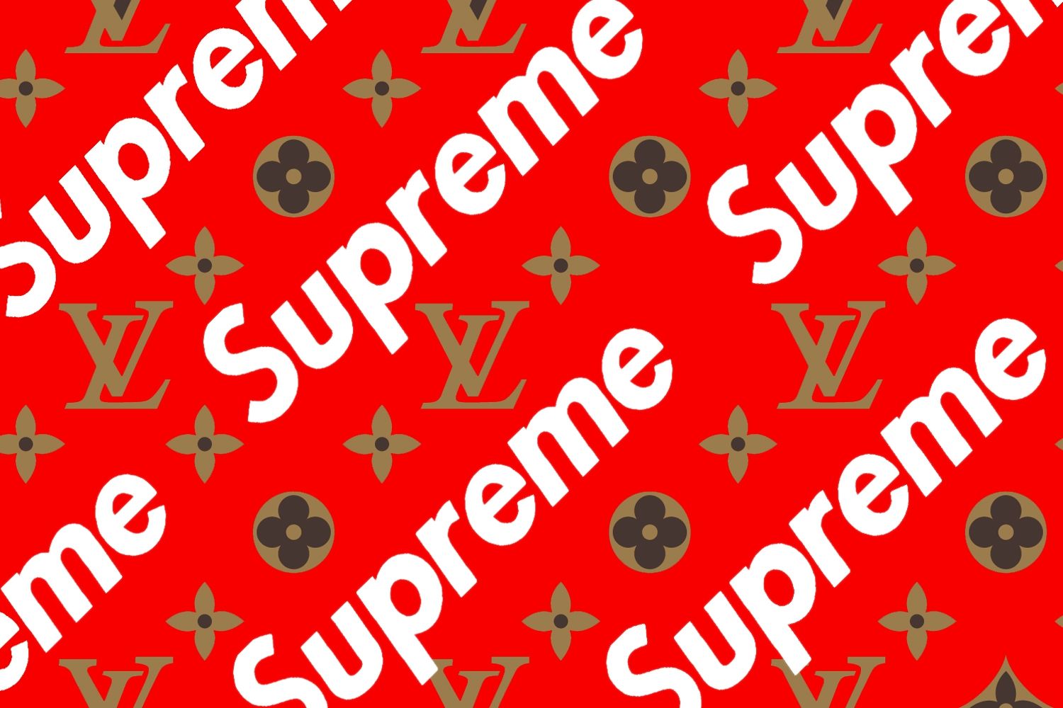 Red Louis Vuitton Supreme Logo - HD Wallpaper 