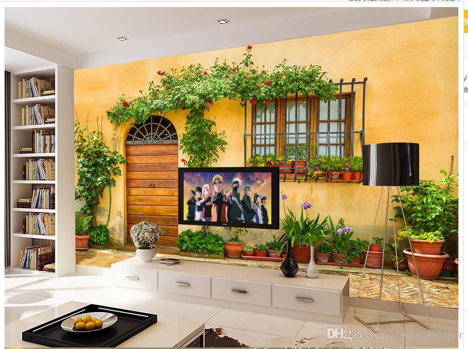 کاغذ دیواری سه بعدی پشت تلویزیون - HD Wallpaper 