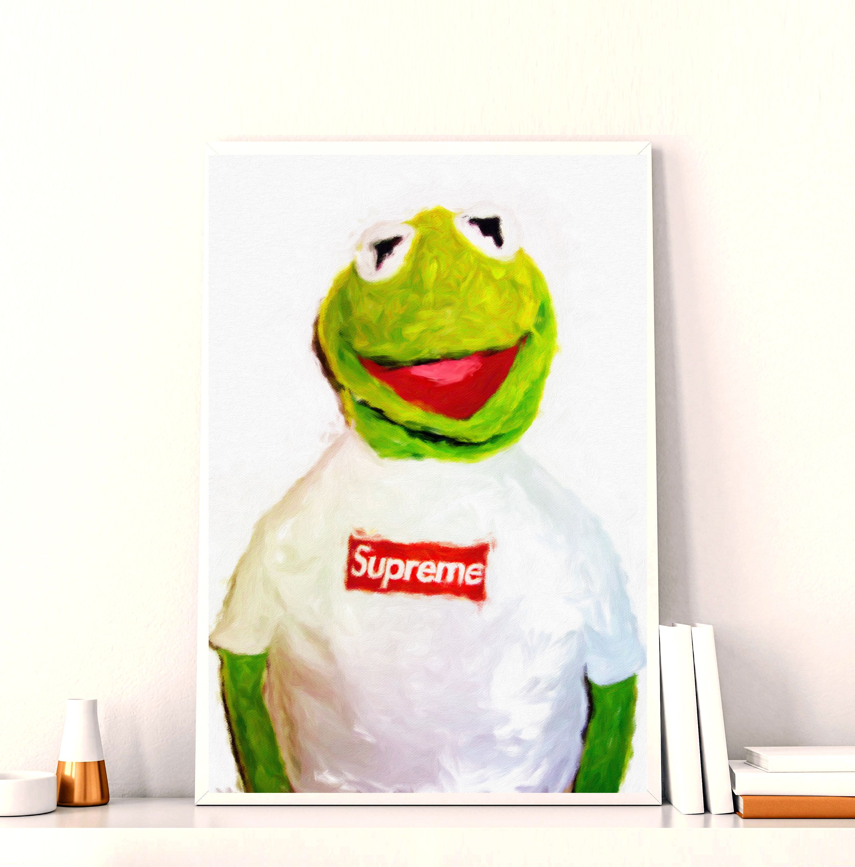 Kermit The Frog, Supreme Fashion Poster Print Art, - Terry Richardson Supreme Kermit - HD Wallpaper 