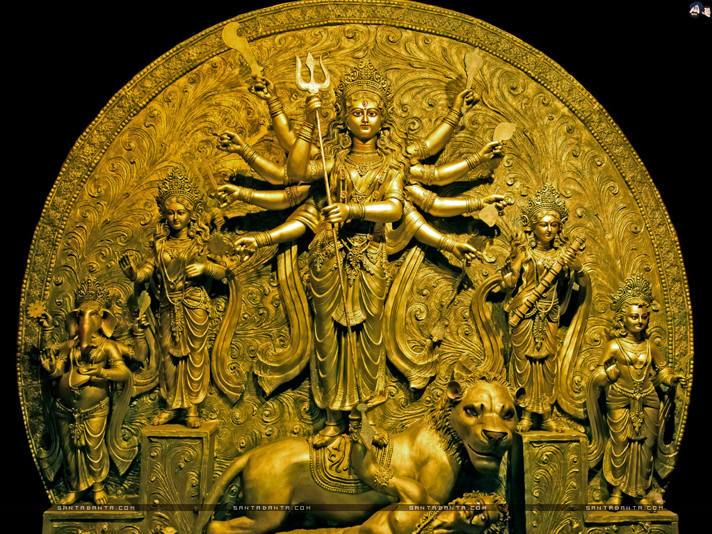 Goddess Durga - Durga Golden Hd - HD Wallpaper 