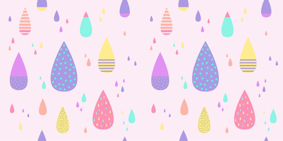 Rain Drop Pattern Seamless Pastel Color - HD Wallpaper 