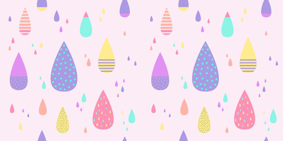 Rain Drop Pattern Seamless Pastel Color - HD Wallpaper 