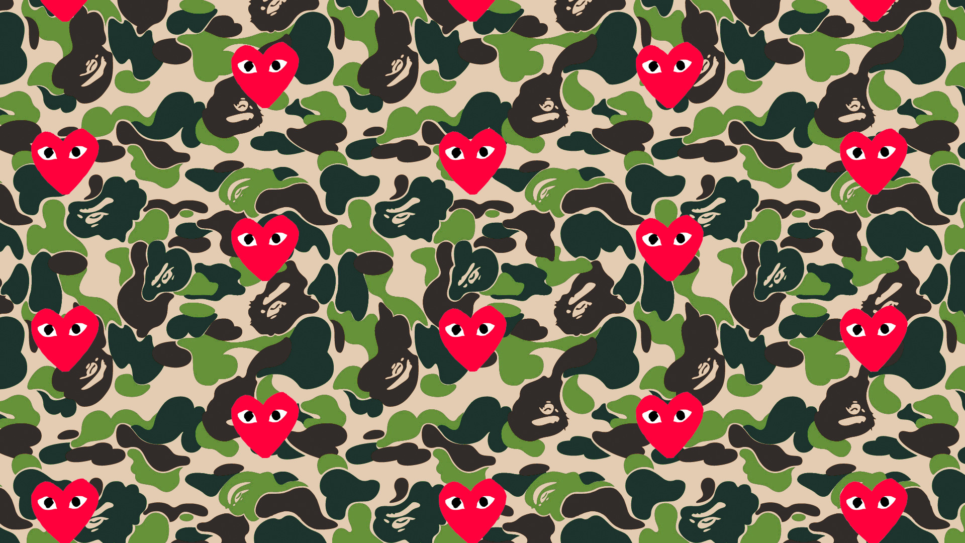 1920x1080, [oc] Made A Bape X Comme Des Garcons Wallpaper - Bape Background - HD Wallpaper 