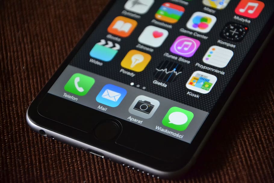 Space Gray Iphone On Top Of Black Textile, Apple, Cellular - Volume Up Iphone - HD Wallpaper 