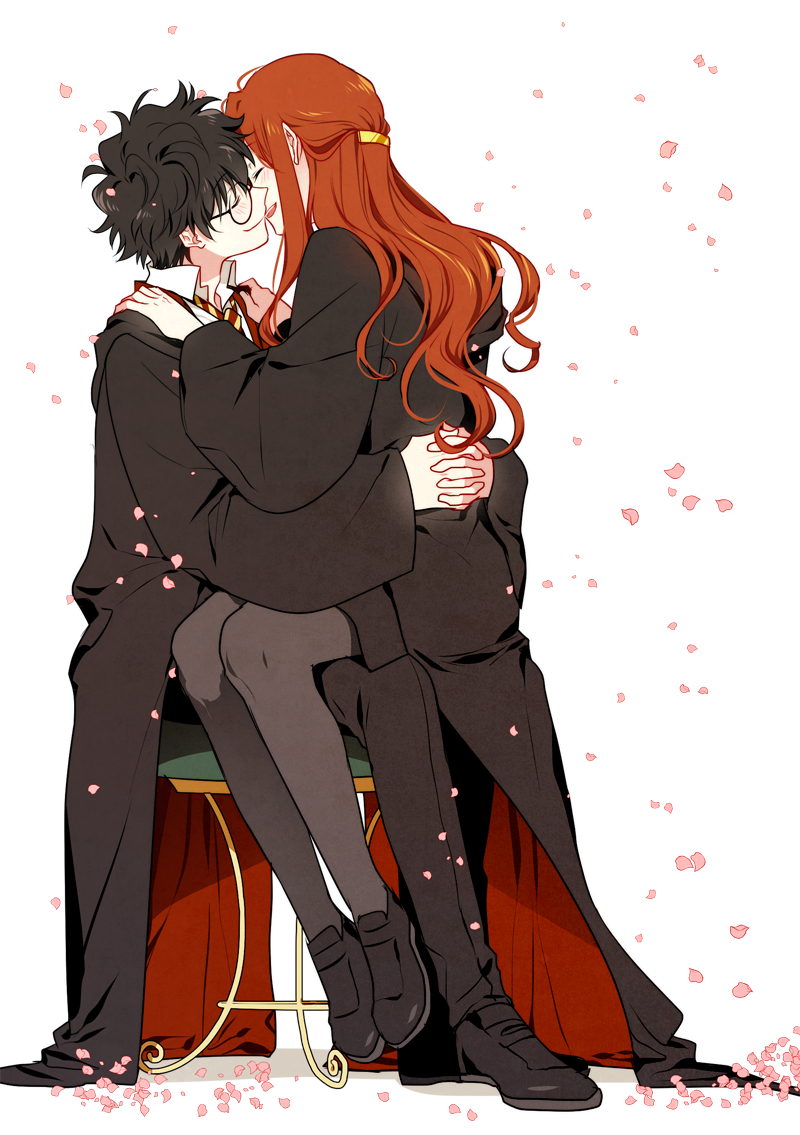 Harry Potter Y Ginny Weasley Anime - HD Wallpaper 