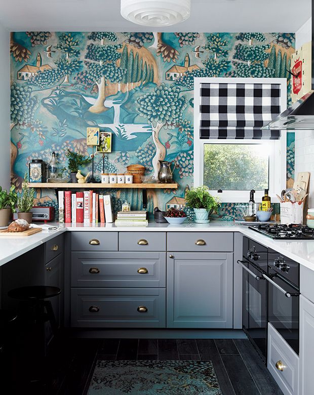 Green Wallpaper Kitchen Ideas - HD Wallpaper 