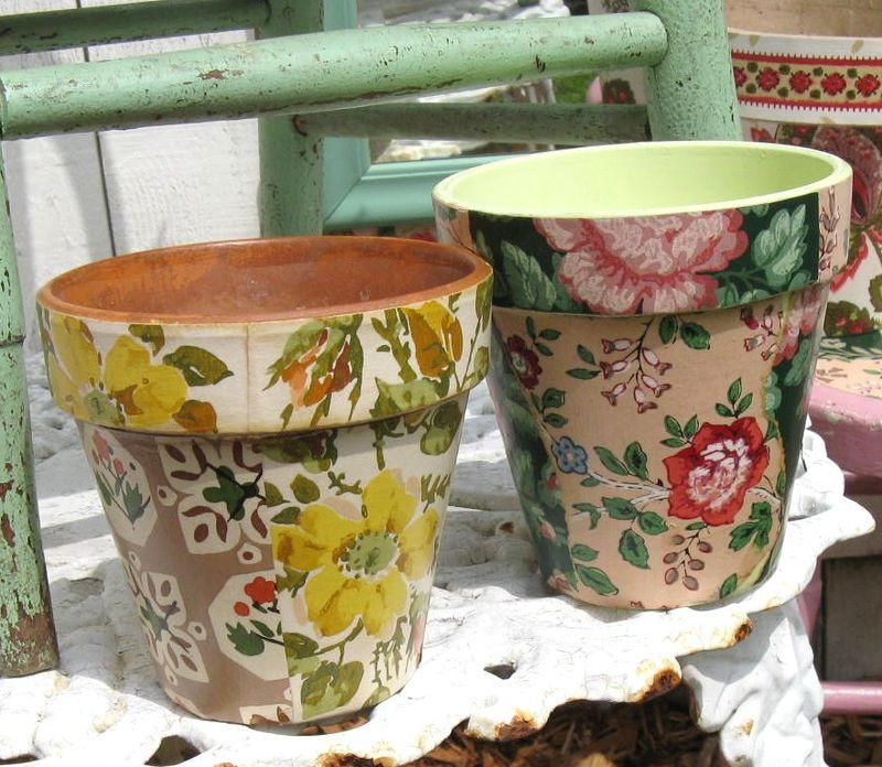 Decoupage Flower Pots - HD Wallpaper 