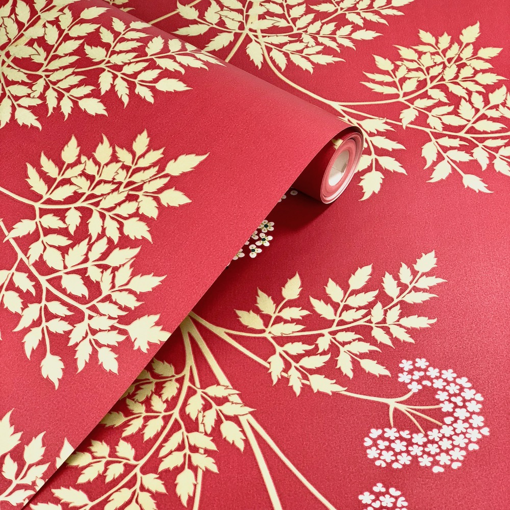 Sanderson Cowparsley Scarlet Wallpaper - Sanderson Cow Parsley - HD Wallpaper 