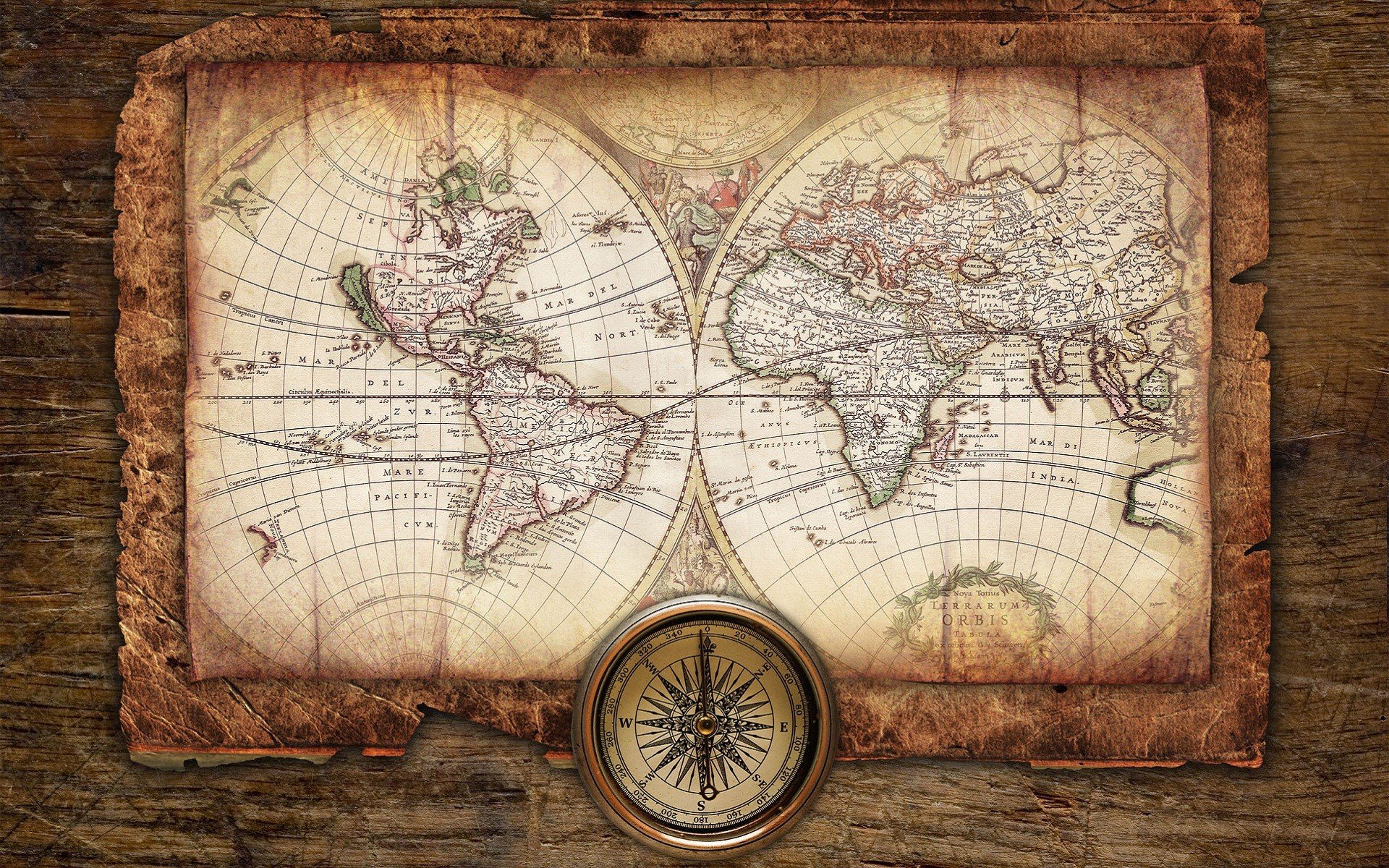 Antique Map Compass Background Download Amazing Background - Old Map - HD Wallpaper 