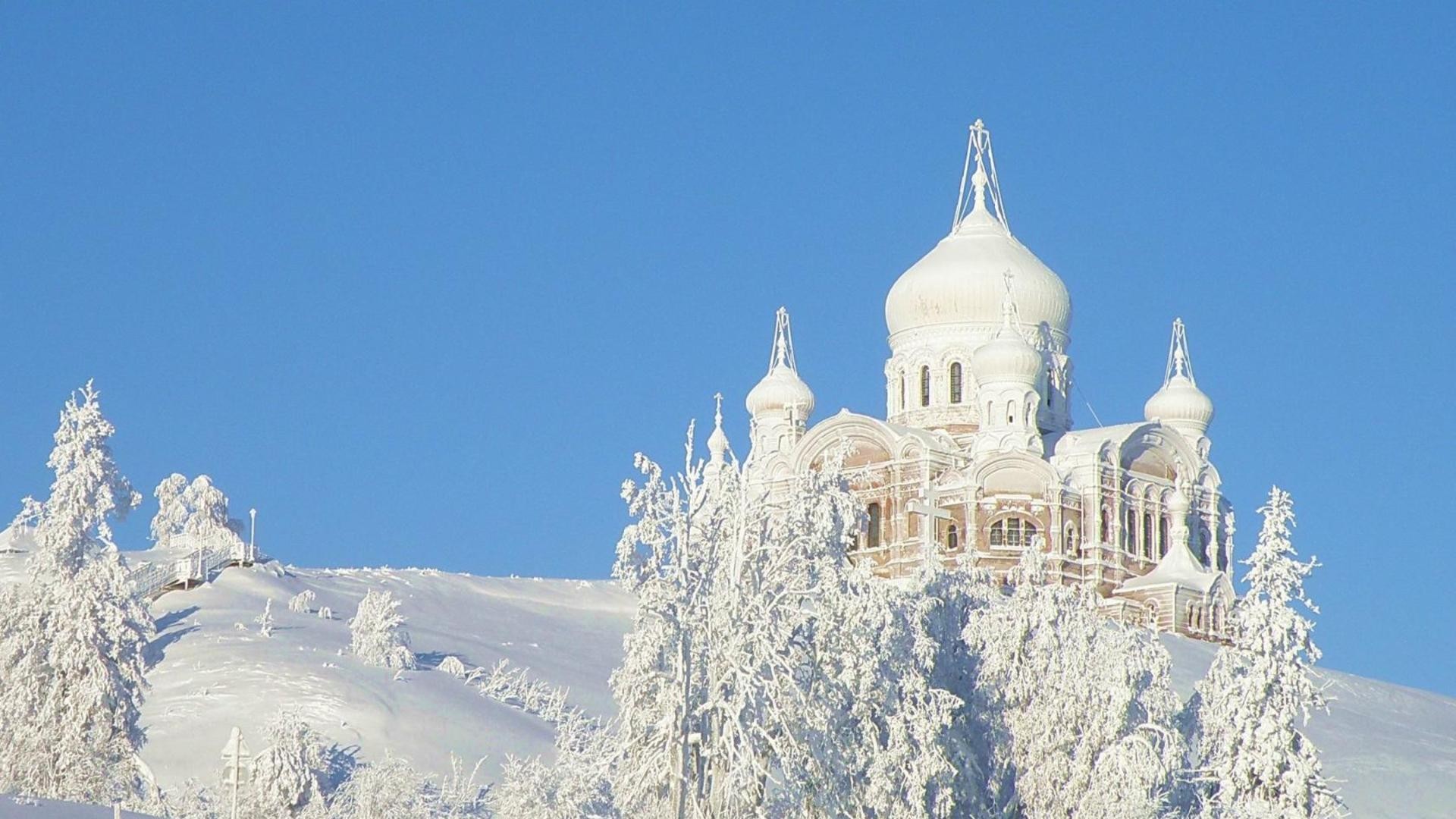Backgrounds Beautiful Places Amazing Landscapes Awesome - Winter Church Orthodox Russia - HD Wallpaper 