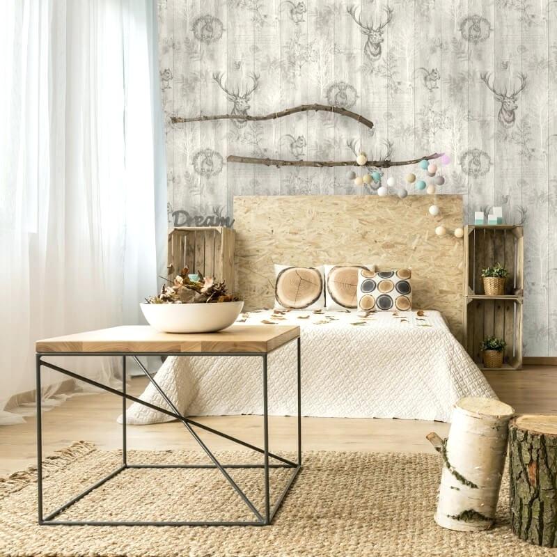 Wallpaper Wood Panel Decor Stag Wood Panel Beige Metallic - Glasshouse 90251 - HD Wallpaper 