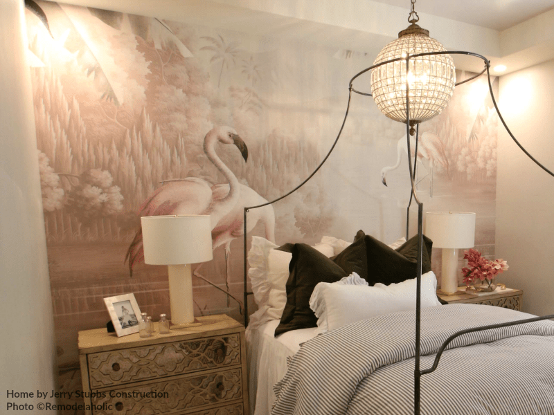 Teen Girls Bedroom With Flamingo Wallpaper Mural Jerry - Teenage Girl Neutral Bedroom - HD Wallpaper 