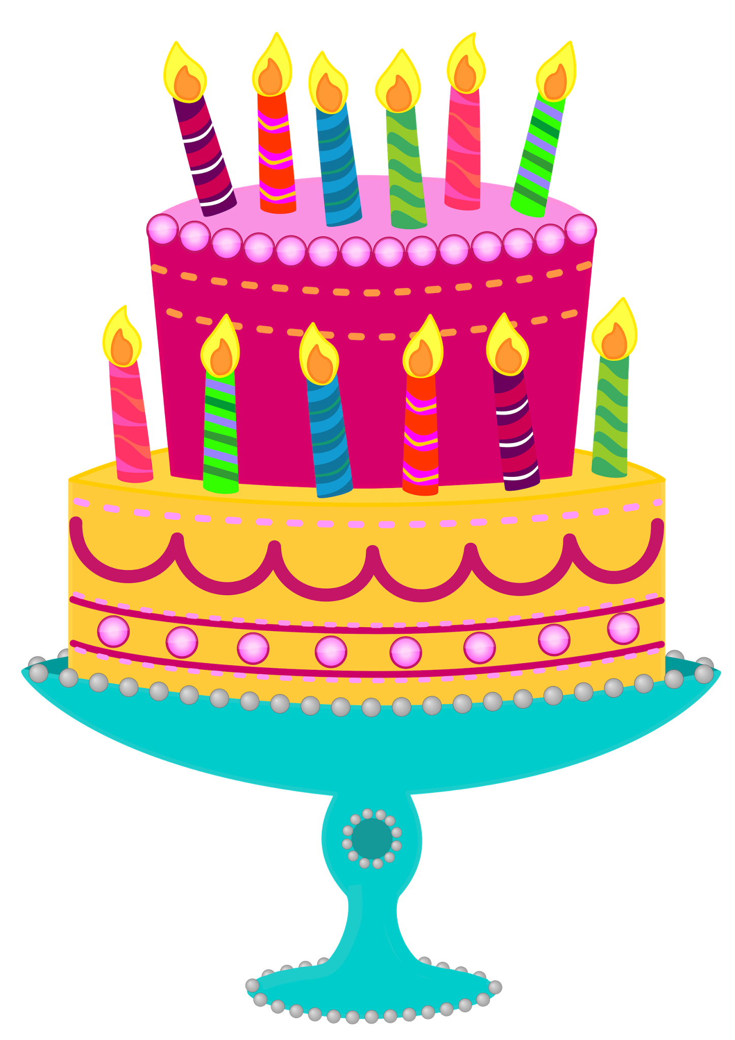 Free Clipart Birthday Cake With Candles - Happy Birthday Cake Clipart - HD Wallpaper 