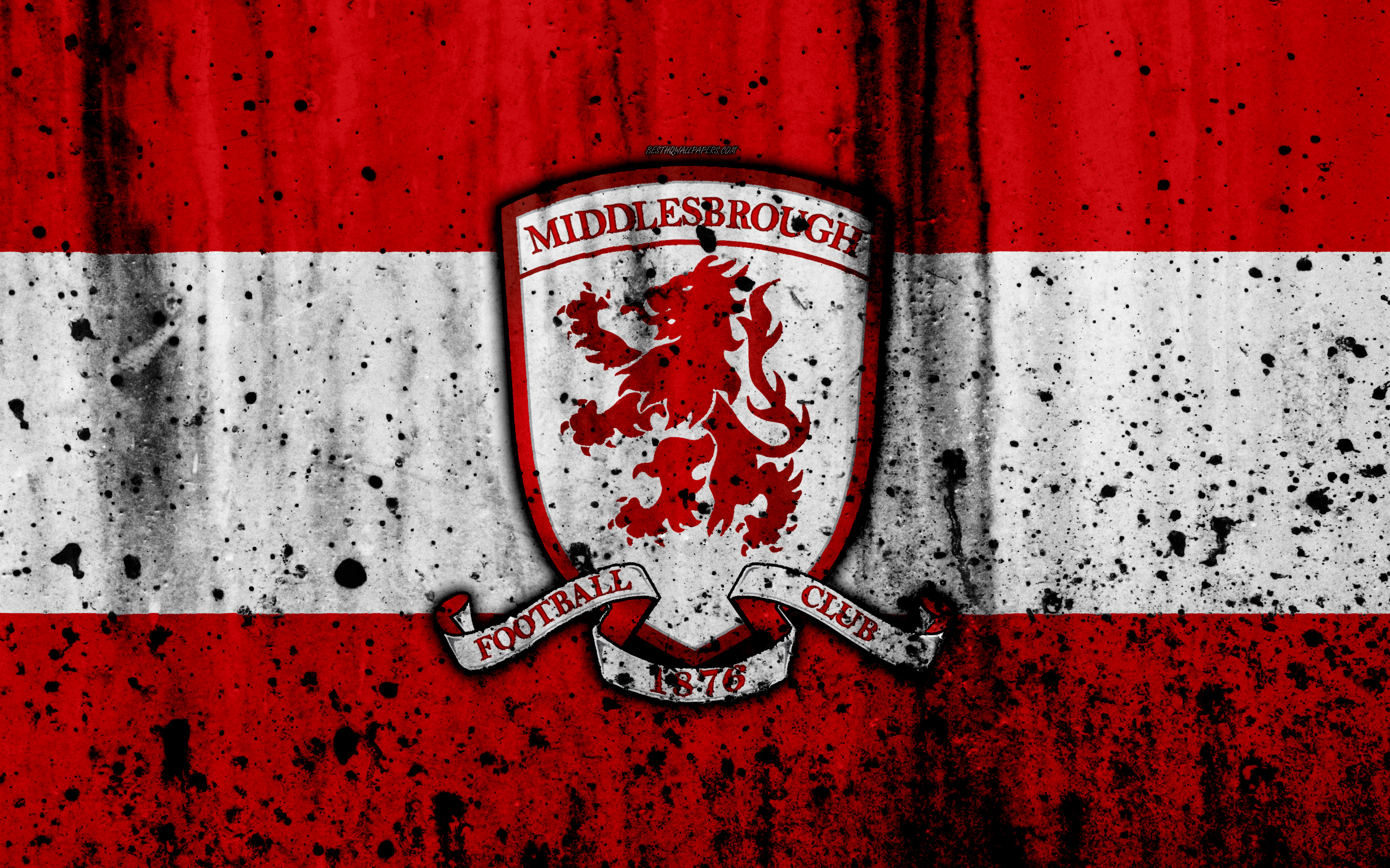 4k, Fc Middlesbrough, Grunge, Efl Championship, Art, - Fondos De El Salvador - HD Wallpaper 