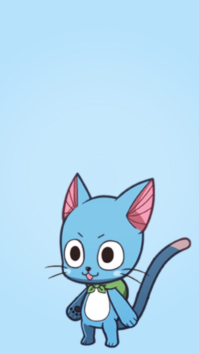 #fairytail #happy #happycat #cat #chibi #anime #animewallpaper - Happy Fairy Tail Wallpaper Iphone - HD Wallpaper 