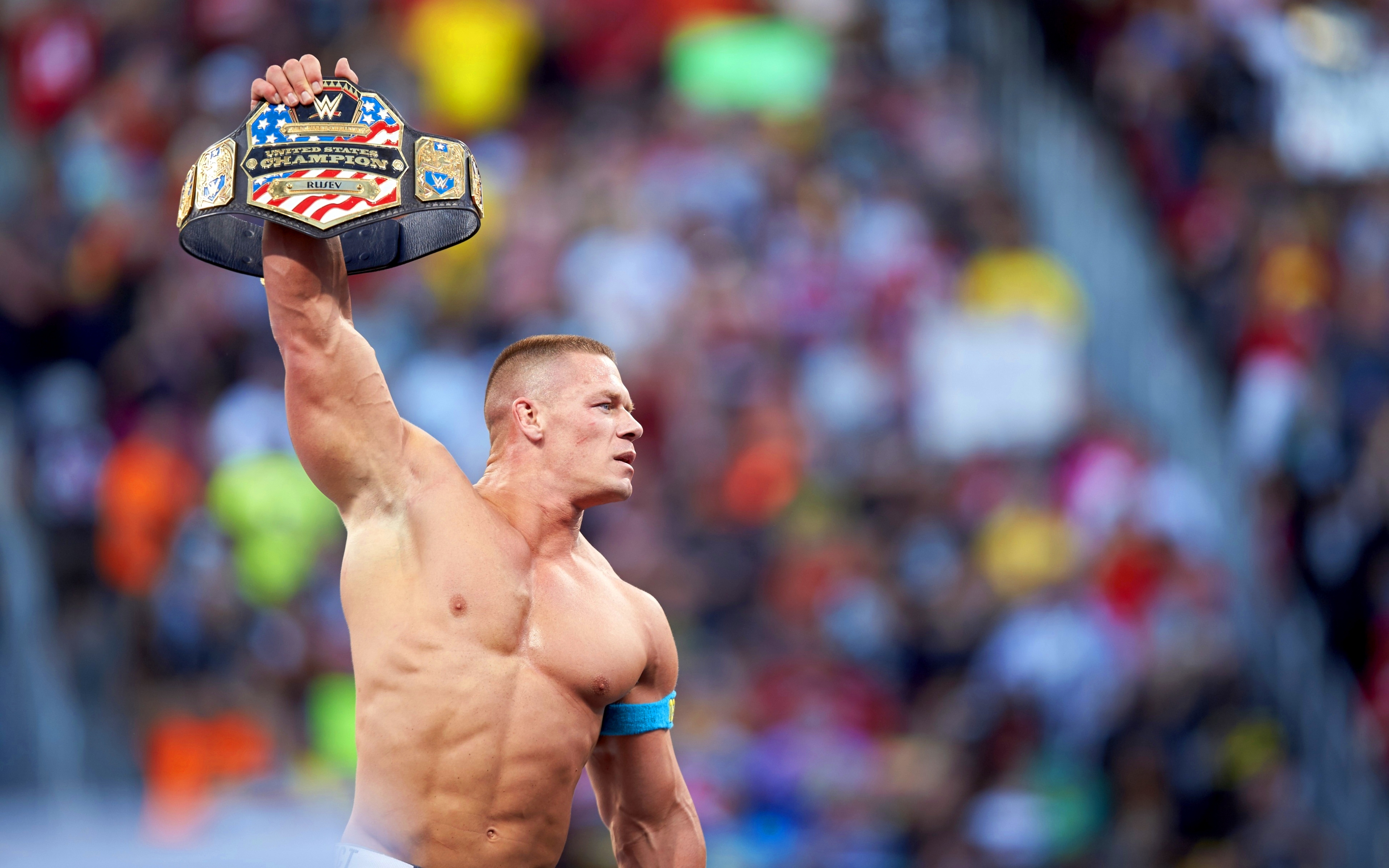 John Cena Victorious In Ring With Belt - John Cena Ultra Hd - 3840x2400  Wallpaper 